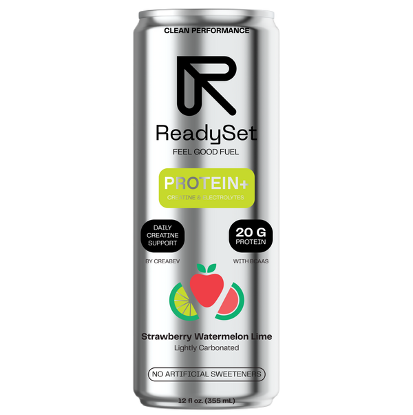 ReadySet Protein+ can, Strawberry Watermelon Lime flavor, 20g protein, 2g creatine, no artificial sweeteners